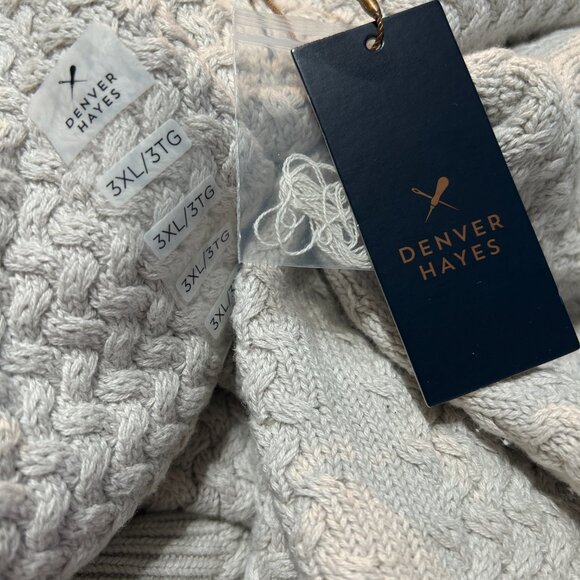 Denver Hayes Mens Academia Chunky Fisherman Knit Sweater Sz 3XL Ivory Heritage - Picture 3 of 6